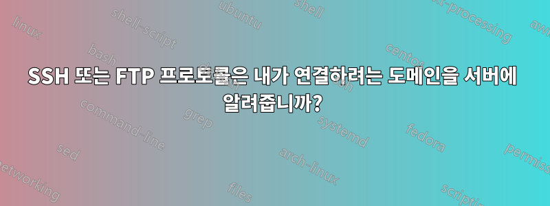 SSH 또는 FTP 프로토콜은 내가 연결하려는 도메인을 서버에 알려줍니까?