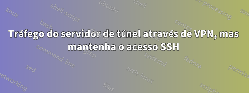 Tráfego do servidor de túnel através de VPN, mas mantenha o acesso SSH