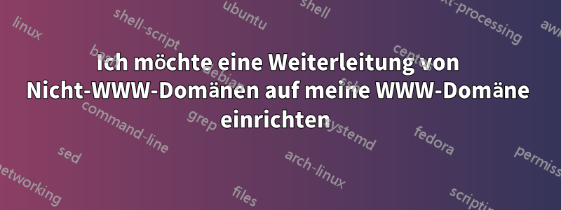 Ich möchte eine Weiterleitung von Nicht-WWW-Domänen auf meine WWW-Domäne einrichten 