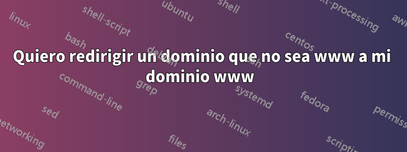 Quiero redirigir un dominio que no sea www a mi dominio www 