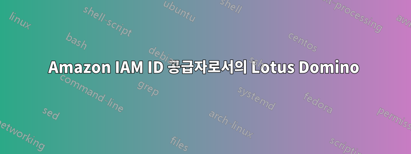 Amazon IAM ID 공급자로서의 Lotus Domino