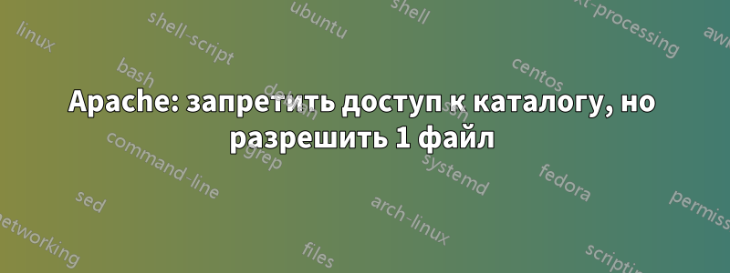 Apache: запретить доступ к каталогу, но разрешить 1 файл