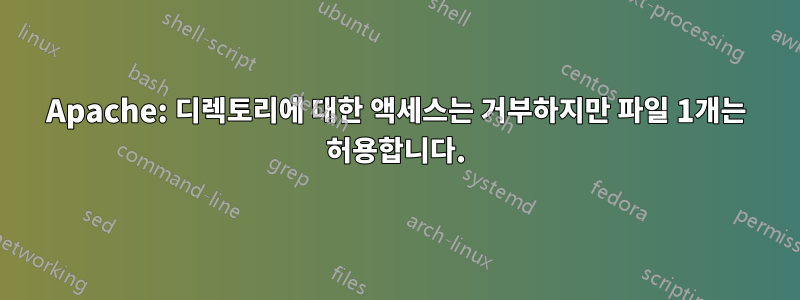 Apache: 디렉토리에 대한 액세스는 거부하지만 파일 1개는 허용합니다.