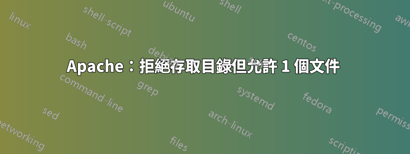 Apache：拒絕存取目錄但允許 1 個文件