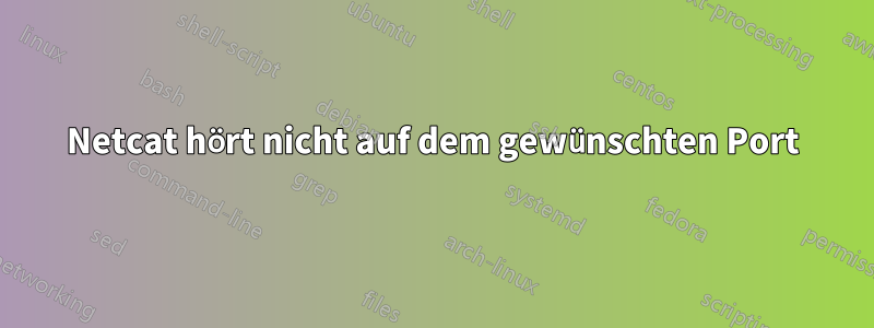 Netcat hört nicht auf dem gewünschten Port