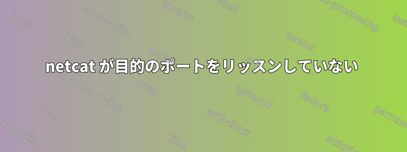 netcat が目的のポートをリッスンしていない