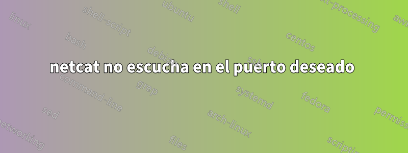 netcat no escucha en el puerto deseado