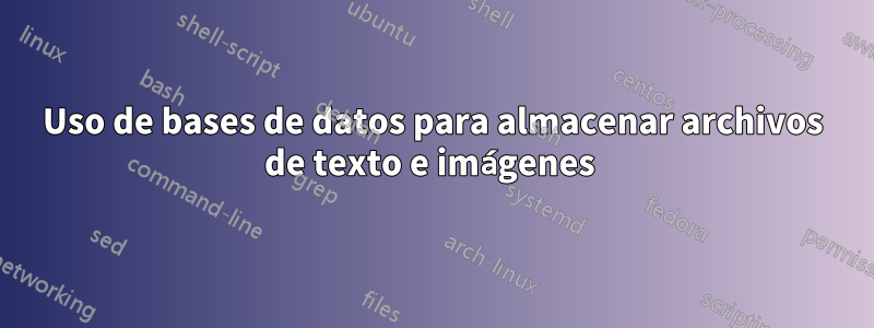 Uso de bases de datos para almacenar archivos de texto e imágenes 