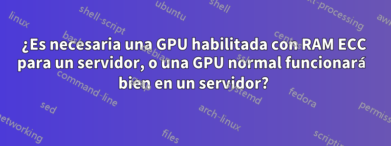 ¿Es necesaria una GPU habilitada con RAM ECC para un servidor, o una GPU normal funcionará bien en un servidor?