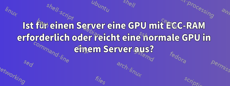 Ist für einen Server eine GPU mit ECC-RAM erforderlich oder reicht eine normale GPU in einem Server aus?