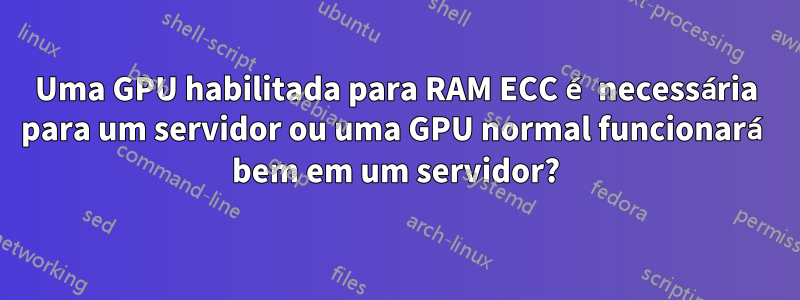 Uma GPU habilitada para RAM ECC é necessária para um servidor ou uma GPU normal funcionará bem em um servidor?