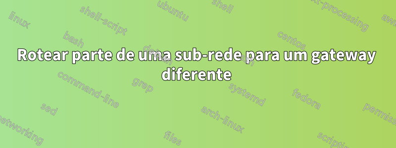 Rotear parte de uma sub-rede para um gateway diferente