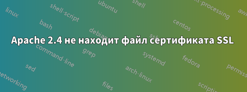 Apache 2.4 не находит файл сертификата SSL