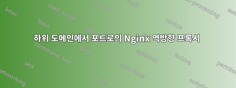 하위 도메인에서 포트로의 Nginx 역방향 프록시