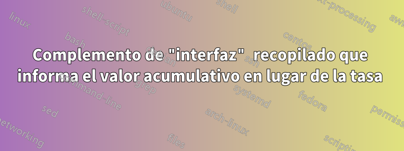 Complemento de "interfaz" recopilado que informa el valor acumulativo en lugar de la tasa