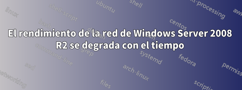 El rendimiento de la red de Windows Server 2008 R2 se degrada con el tiempo