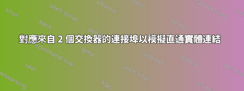 對應來自 2 個交換器的連接埠以模擬直通實體連結 