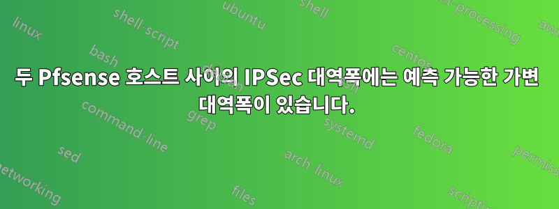 두 Pfsense 호스트 사이의 IPSec 대역폭에는 예측 가능한 가변 대역폭이 있습니다.