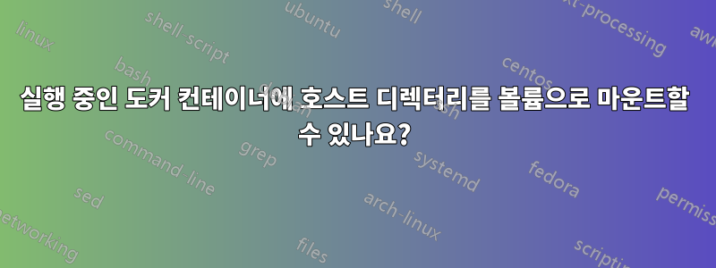 실행 중인 도커 컨테이너에 호스트 디렉터리를 볼륨으로 마운트할 수 있나요?