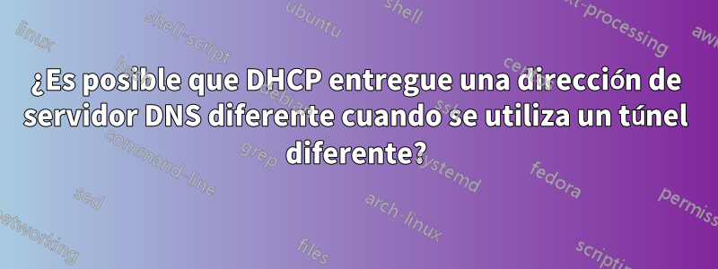 ¿Es posible que DHCP entregue una dirección de servidor DNS diferente cuando se utiliza un túnel diferente?