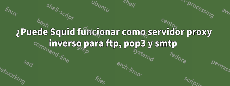 ¿Puede Squid funcionar como servidor proxy inverso para ftp, pop3 y smtp 