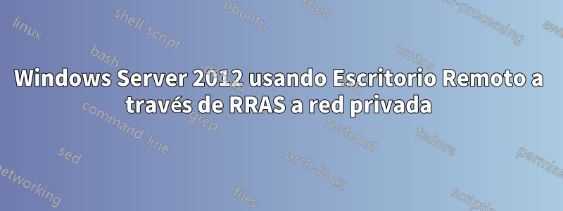 Windows Server 2012 usando Escritorio Remoto a través de RRAS a red privada