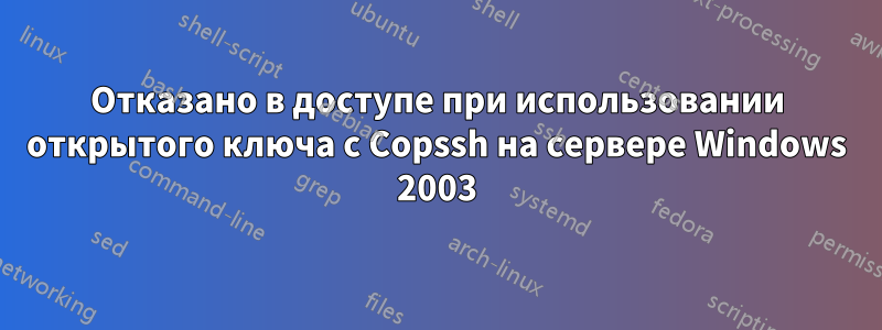 Отказано в доступе при использовании открытого ключа с Copssh на сервере Windows 2003