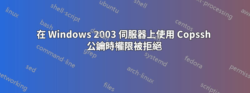 在 Windows 2003 伺服器上使用 Copssh 公鑰時權限被拒絕