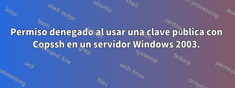 Permiso denegado al usar una clave pública con Copssh en un servidor Windows 2003.