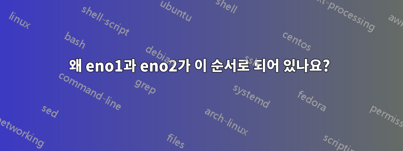 왜 eno1과 eno2가 이 순서로 되어 있나요?