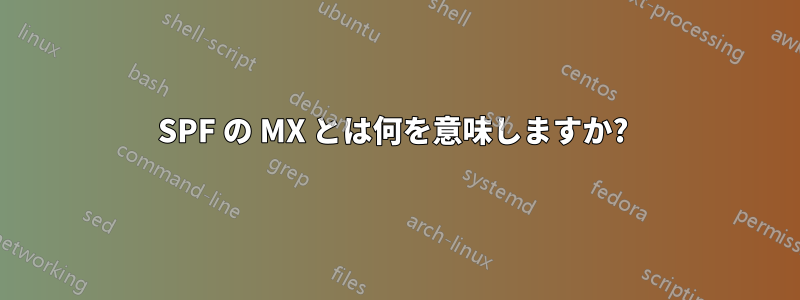 SPF の MX とは何を意味しますか? 
