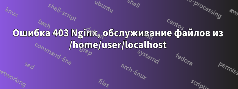 Ошибка 403 Nginx, обслуживание файлов из /home/user/localhost