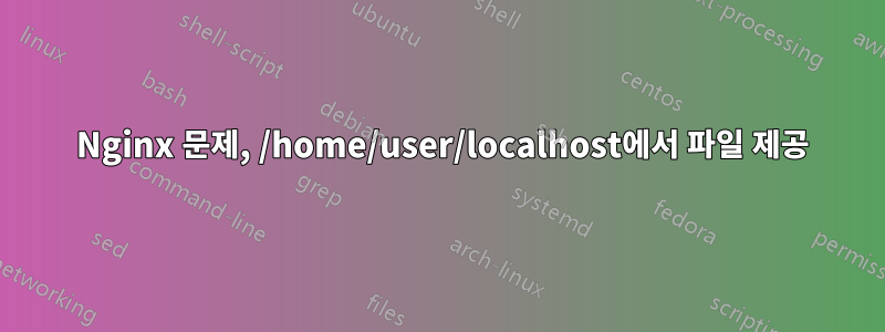 403 Nginx 문제, /home/user/localhost에서 파일 제공