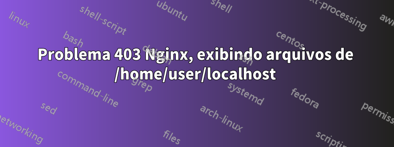 Problema 403 Nginx, exibindo arquivos de /home/user/localhost