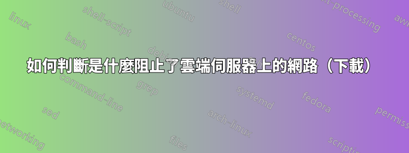 如何判斷是什麼阻止了雲端伺服器上的網路（下載）
