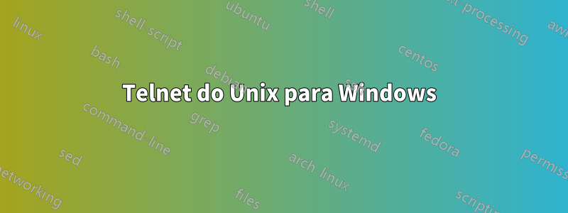 Telnet do Unix para Windows 
