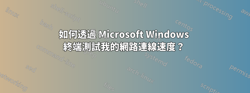 如何透過 Microsoft Windows 終端測試我的網路連線速度？