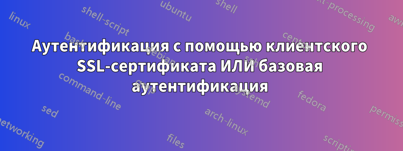 Аутентификация с помощью клиентского SSL-сертификата ИЛИ базовая аутентификация