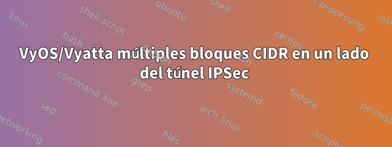 VyOS/Vyatta múltiples bloques CIDR en un lado del túnel IPSec