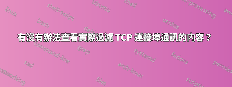 有沒有辦法查看實際過濾 TCP 連接埠通訊的內容？