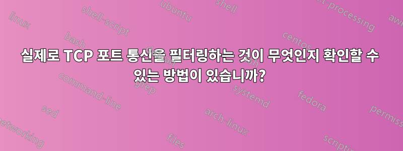 실제로 TCP 포트 통신을 필터링하는 것이 무엇인지 확인할 수 있는 방법이 있습니까?