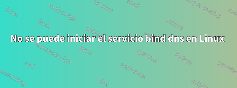 No se puede iniciar el servicio bind dns en Linux