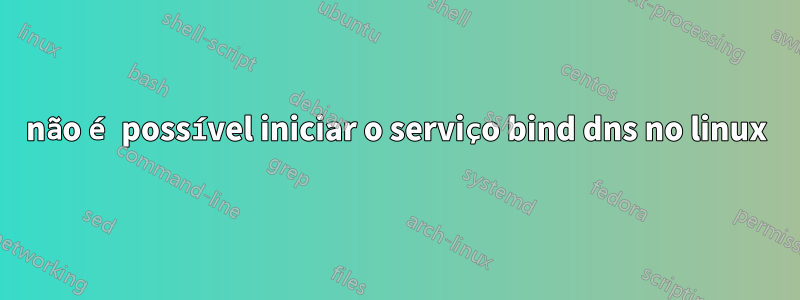 não é possível iniciar o serviço bind dns no linux