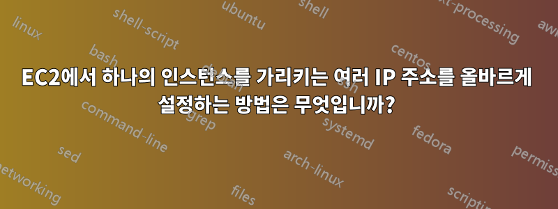 EC2에서 하나의 인스턴스를 가리키는 여러 IP 주소를 올바르게 설정하는 방법은 무엇입니까?
