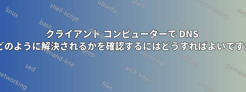 クライアント コンピューターで DNS がどのように解決されるかを確認するにはどうすればよいですか?