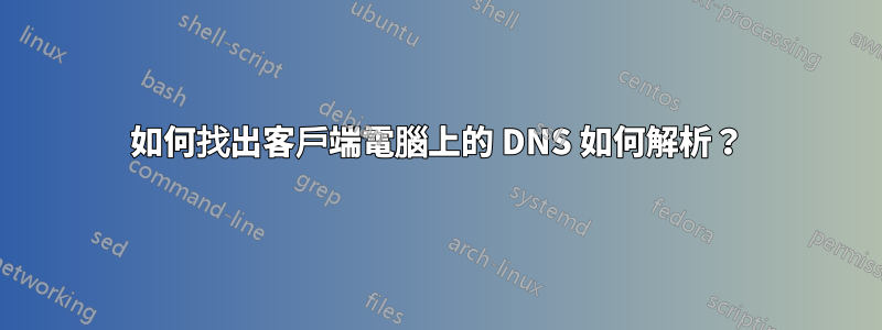 如何找出客戶端電腦上的 DNS 如何解析？