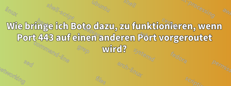 Wie bringe ich Boto dazu, zu funktionieren, wenn Port 443 auf einen anderen Port vorgeroutet wird?