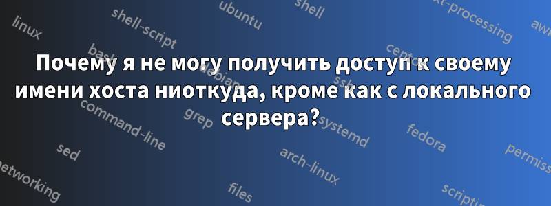 Почему я не могу получить доступ к своему имени хоста ниоткуда, кроме как с локального сервера? 