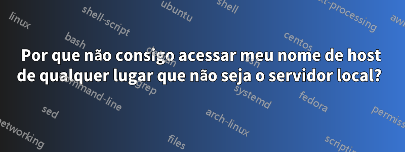 Por que não consigo acessar meu nome de host de qualquer lugar que não seja o servidor local? 