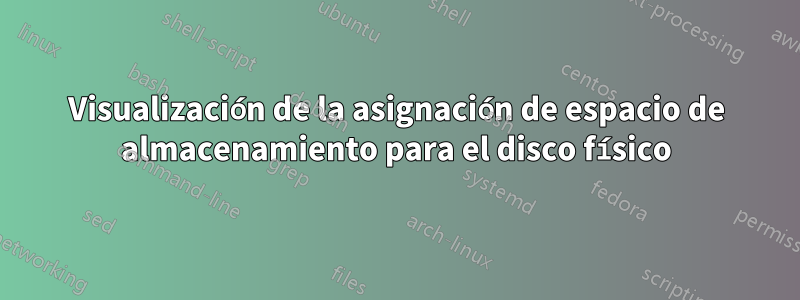 Visualización de la asignación de espacio de almacenamiento para el disco físico